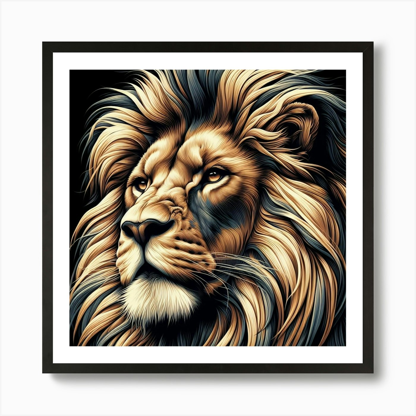 Lion Print Art Print Framed Wall Art Poster Canvas Print Picture