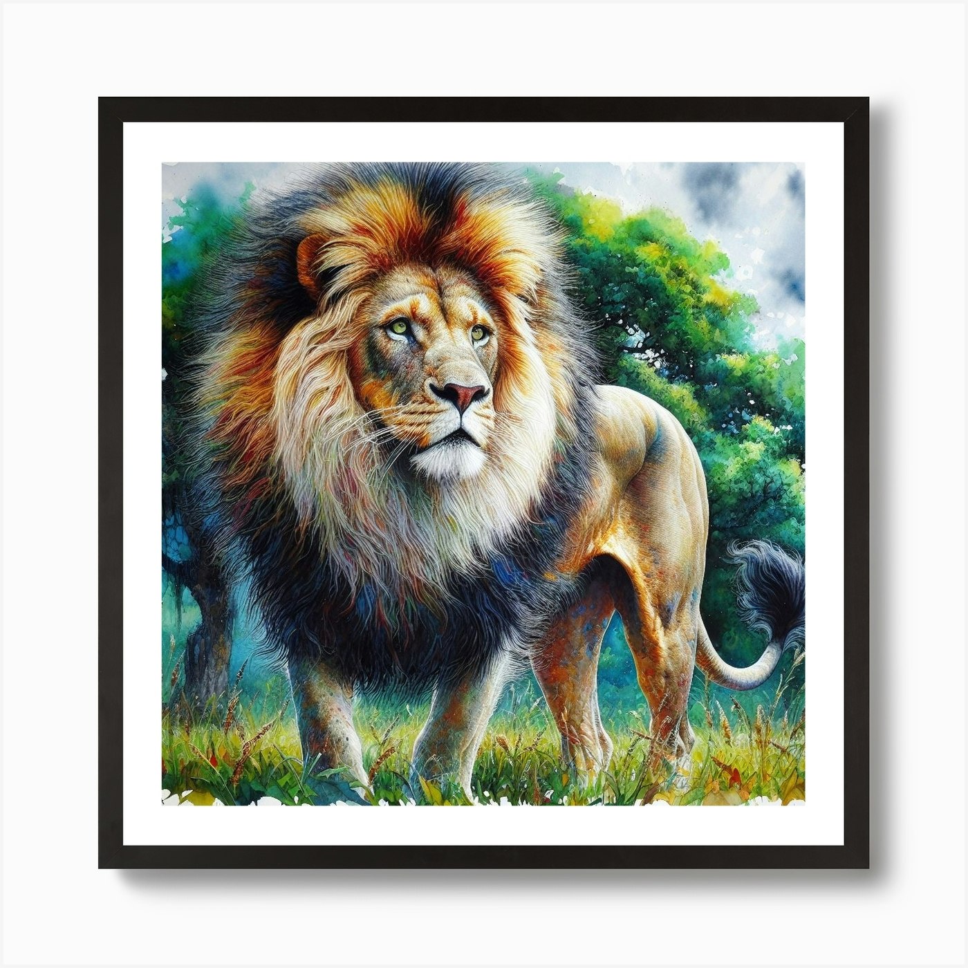 Lion Painting Art Print Framed Wall Art Poster Canvas Print Picture