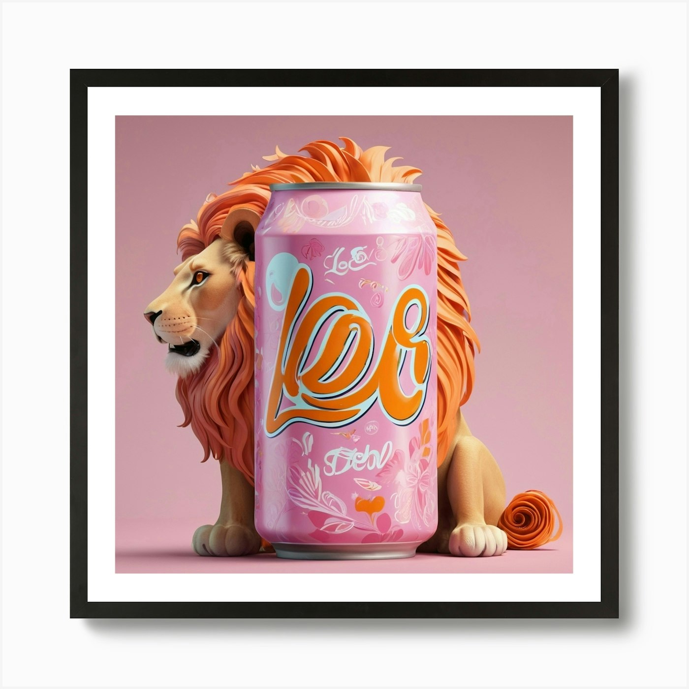 Ice Lion Art Print Framed Wall Art Poster Canvas Print Picture