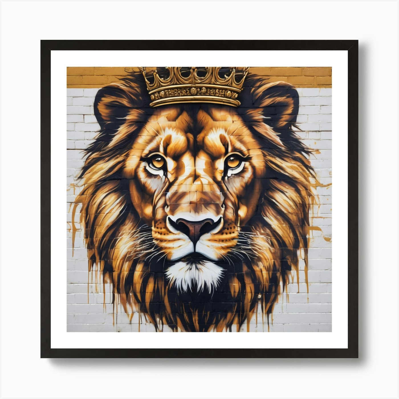 Lion Head Art Print Framed Wall Art Poster Canvas Print Picture