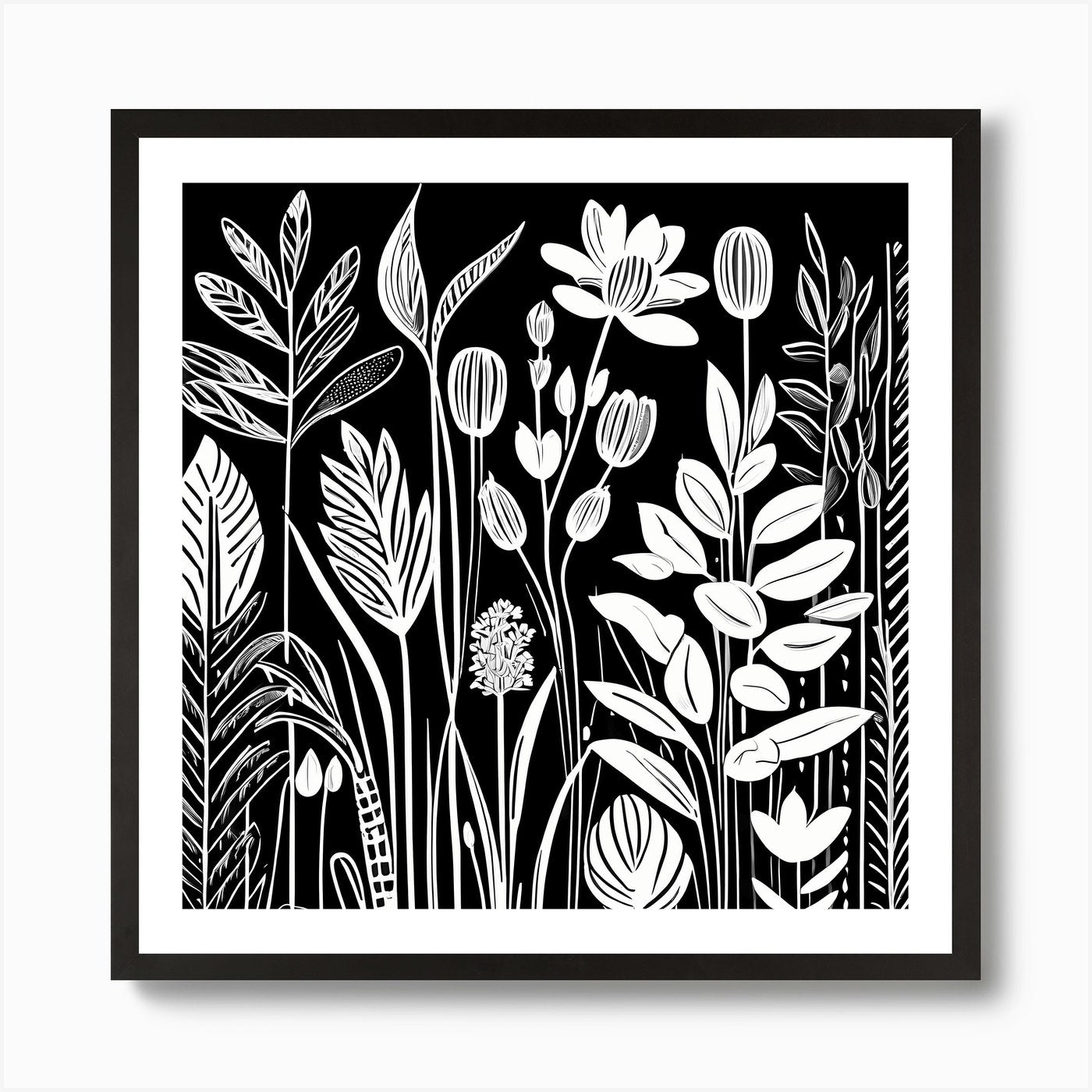 Lion cut inspired Black and white G Framed Wall Art Poster Canvas Print Picture