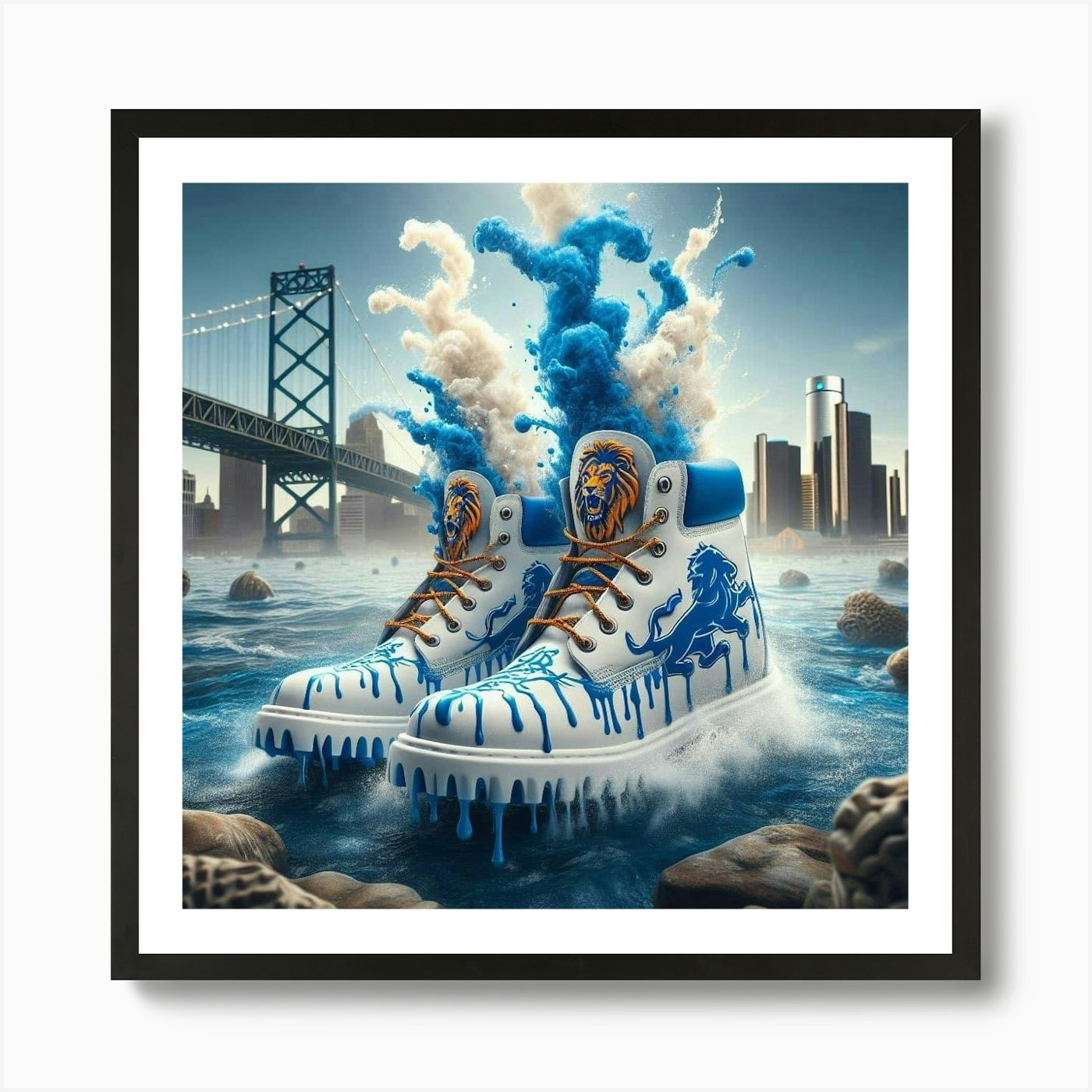 Detroit Lions Art Print Framed Wall Art Poster Canvas Print Picture