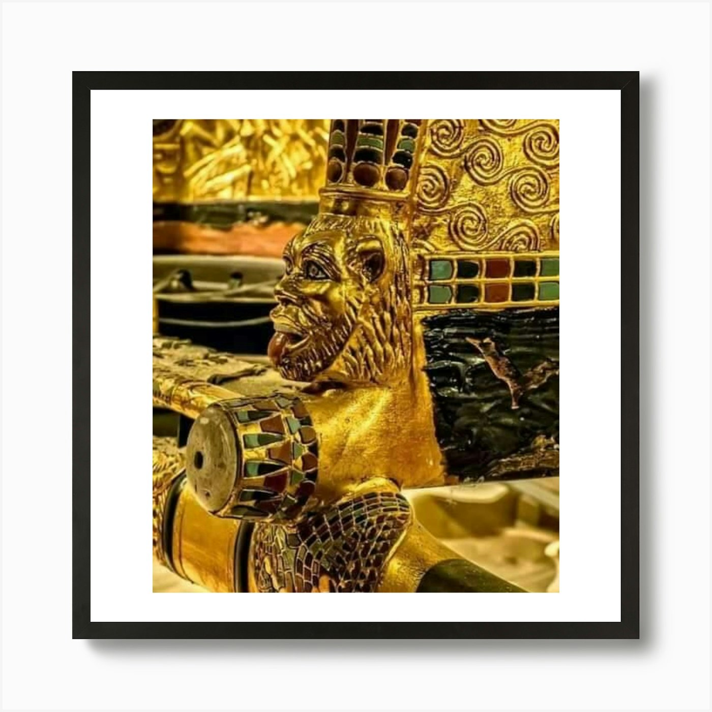Egyptian Lion 1 Art Print Framed Wall Art Poster Canvas Print Picture