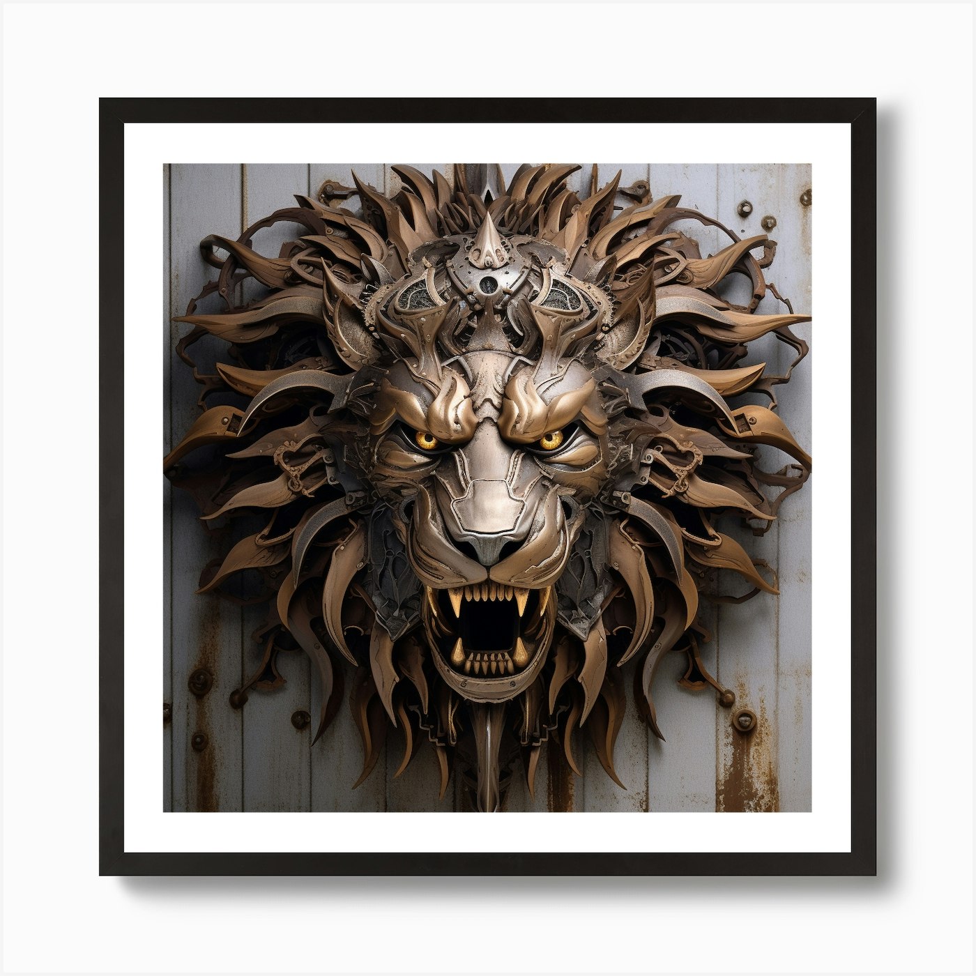 Armadiler Lion Face 1 Art Print Framed Wall Art Poster Canvas Print Picture