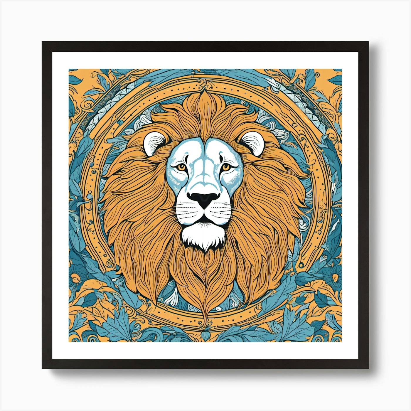 Lion Head 2 Art Print Framed Wall Art Poster Canvas Print Picture