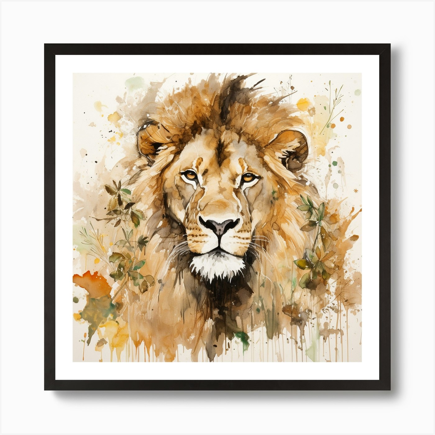 Lion Head 6 Art Print Framed Wall Art Poster Canvas Print Picture