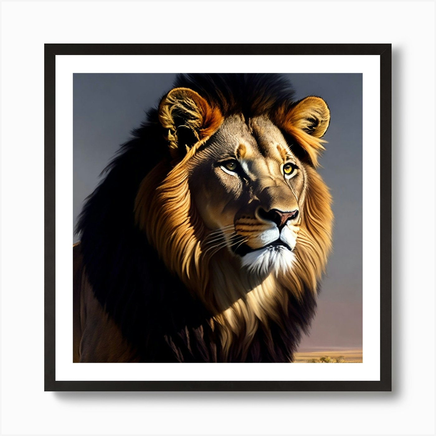 Lion of Avion Art Print Framed Wall Art Poster Canvas Print Picture