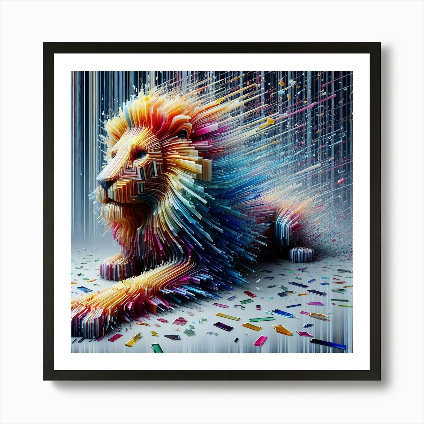 Painted Lion Art Print Framed Wall Art Poster Canvas Print Picture