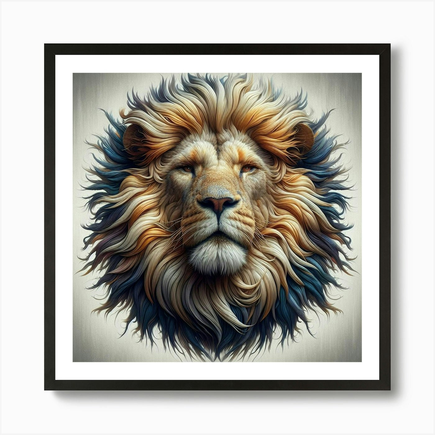 Lion Head 9 Art Print Framed Wall Art Poster Canvas Print Picture