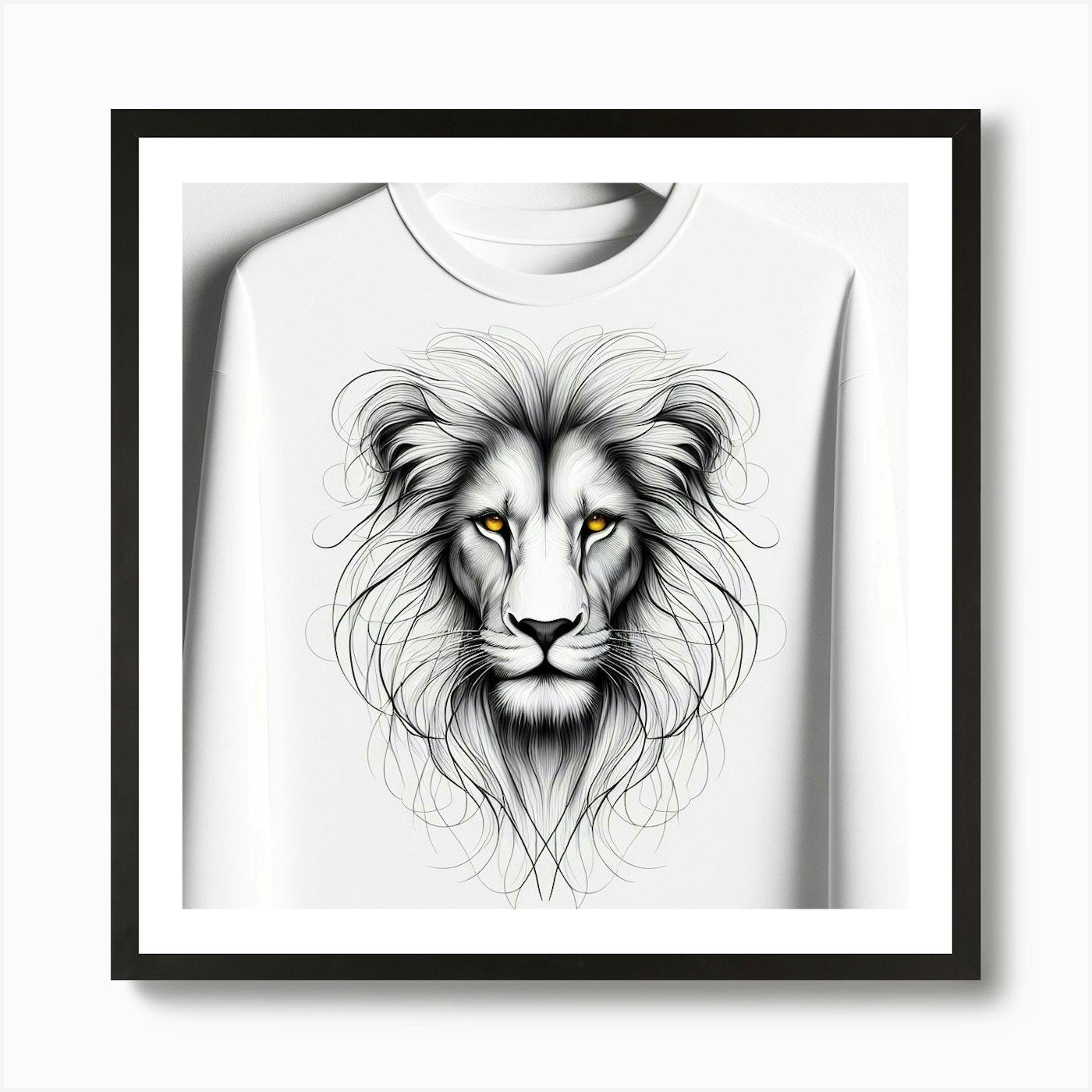 Lion Head Sweatshirt Art Print Framed Wall Art Poster Canvas Print Picture
