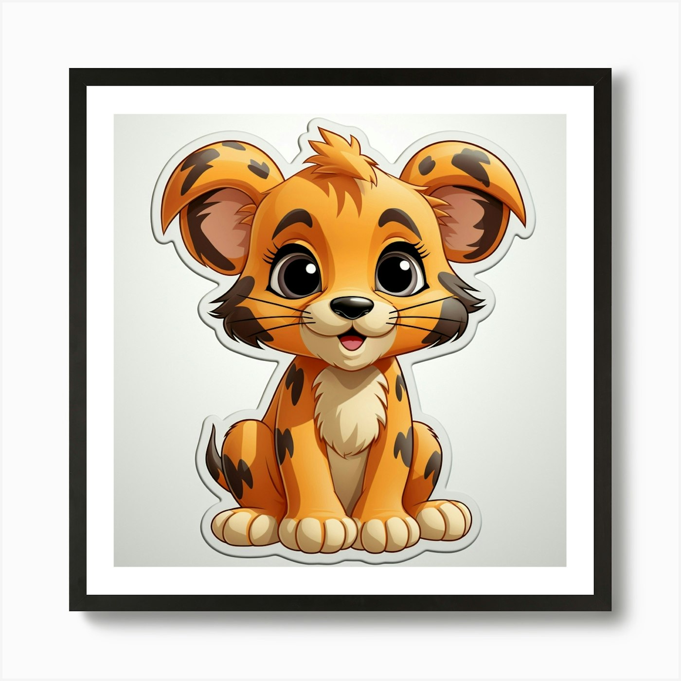 Cute Lion Sticker 2 Art Print Framed Wall Art Poster Canvas Print Picture