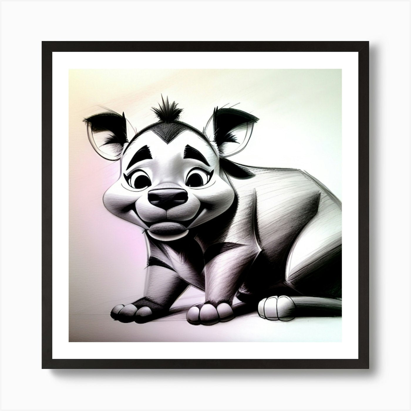 Lion Drawing Art Print Framed Wall Art Poster Canvas Print Picture
