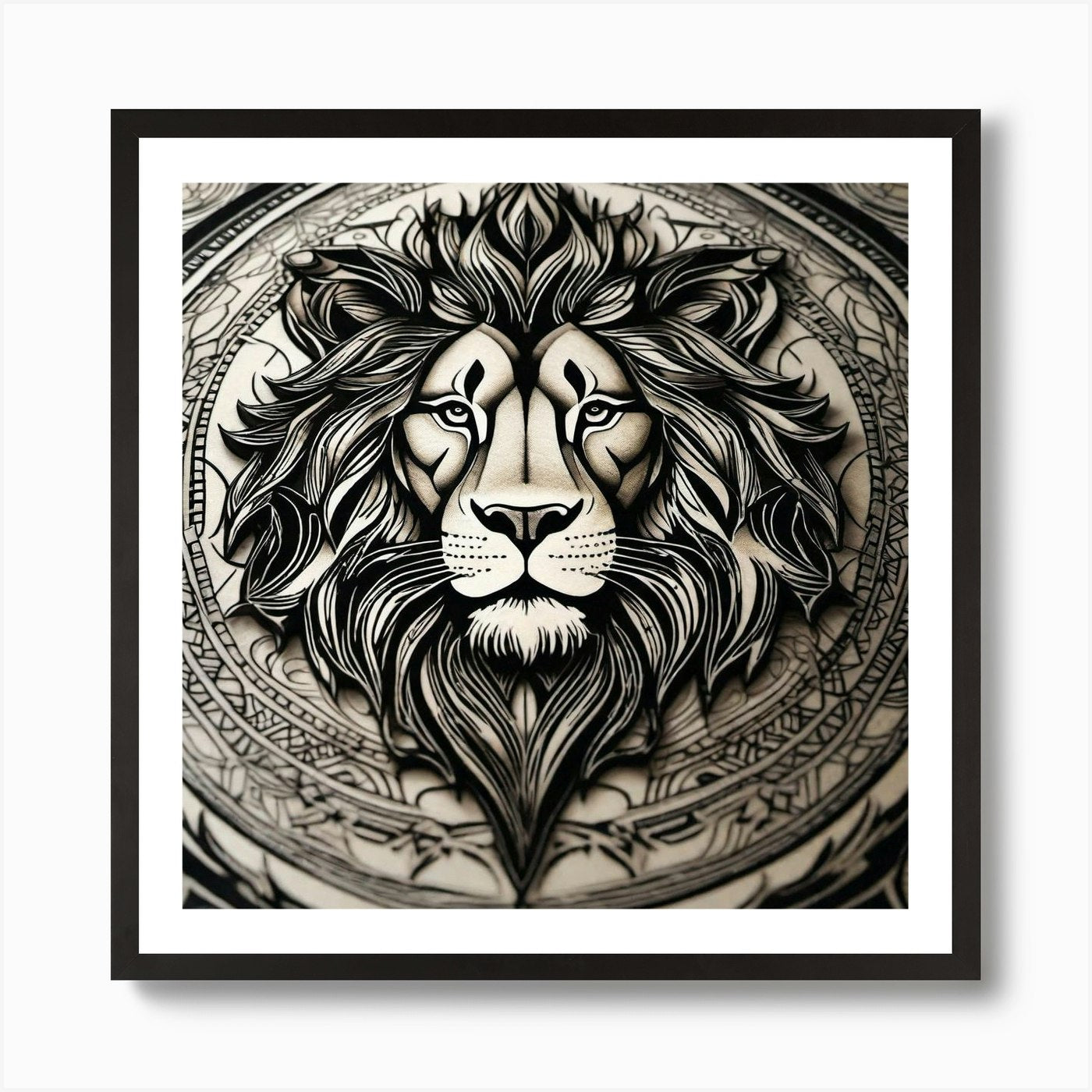 Lion Head 63 Art Print Framed Wall Art Poster Canvas Print Picture