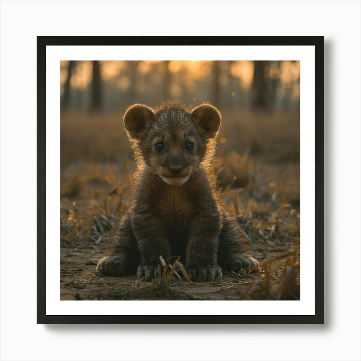 Lion King Cub Art Print Framed Wall Art Poster Canvas Print Picture