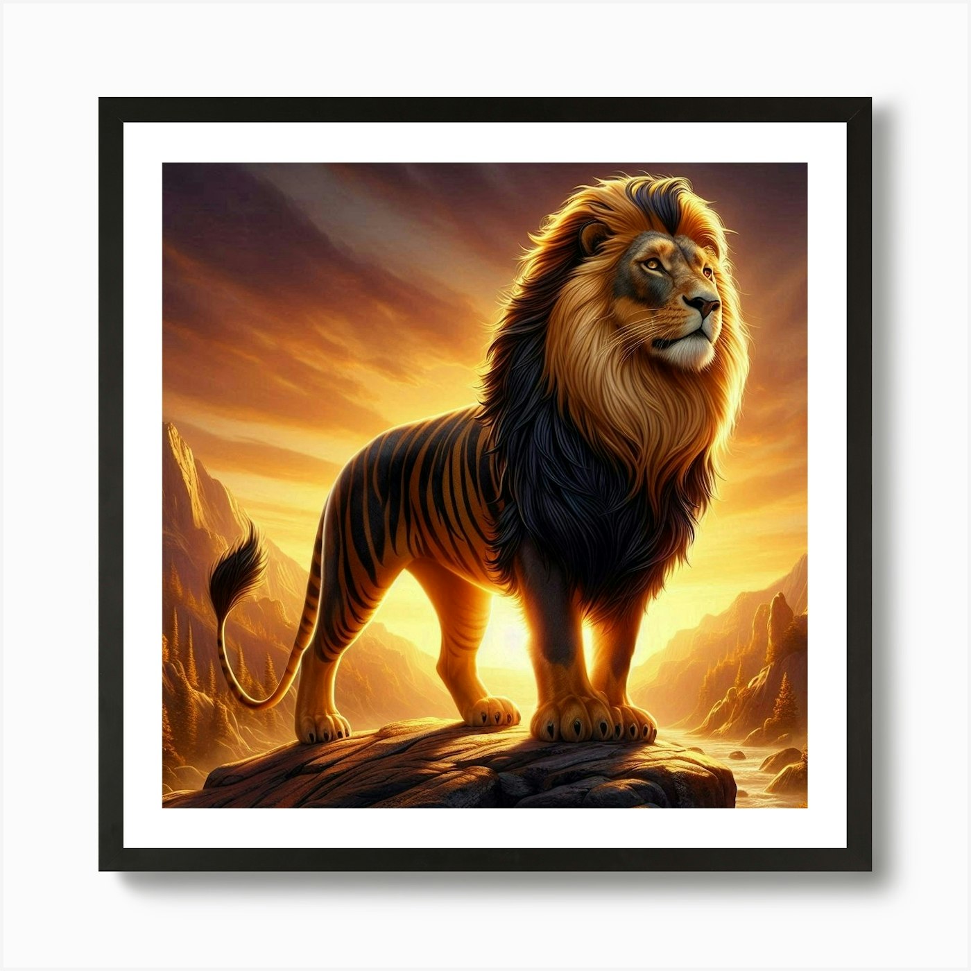 Lion Art 4 Art Print Framed Wall Art Poster Canvas Print Picture