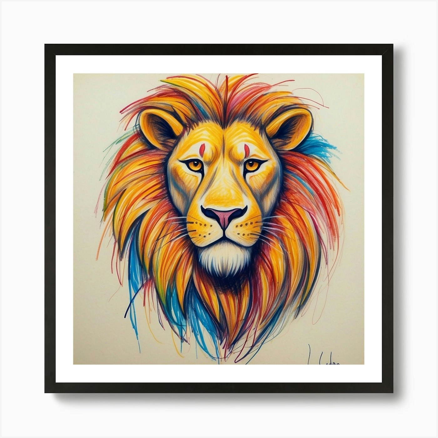 Lion Head 9 Art Print Framed Wall Art Poster Canvas Print Picture