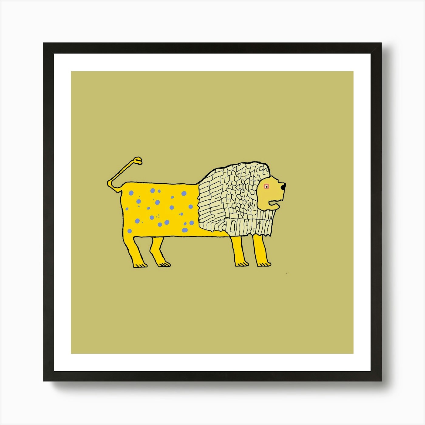 Lion in the desert Art Print Framed Wall Art Poster Canvas Print Picture