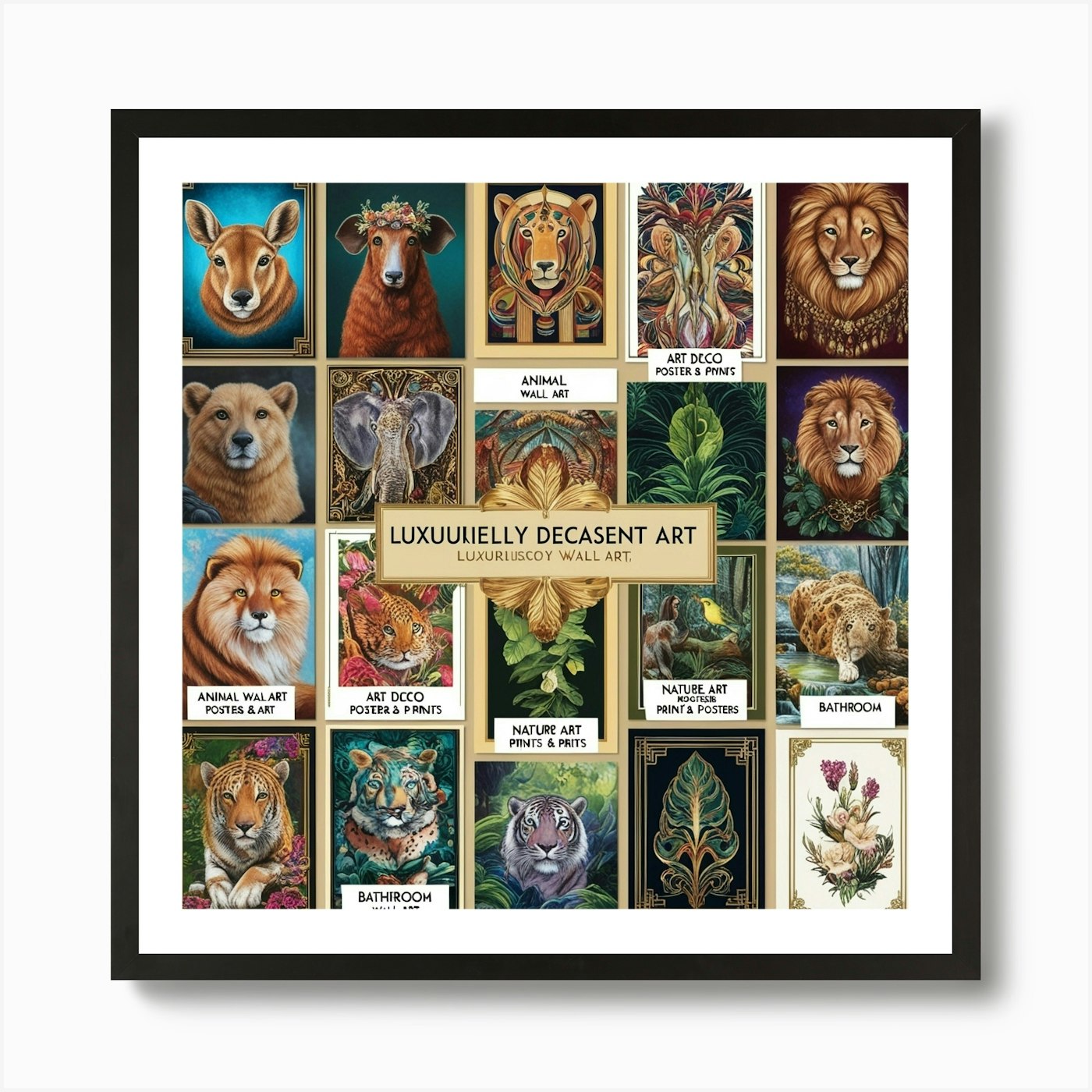 Lions And Tigers 3 Art Print Framed Wall Art Poster Canvas Print Picture