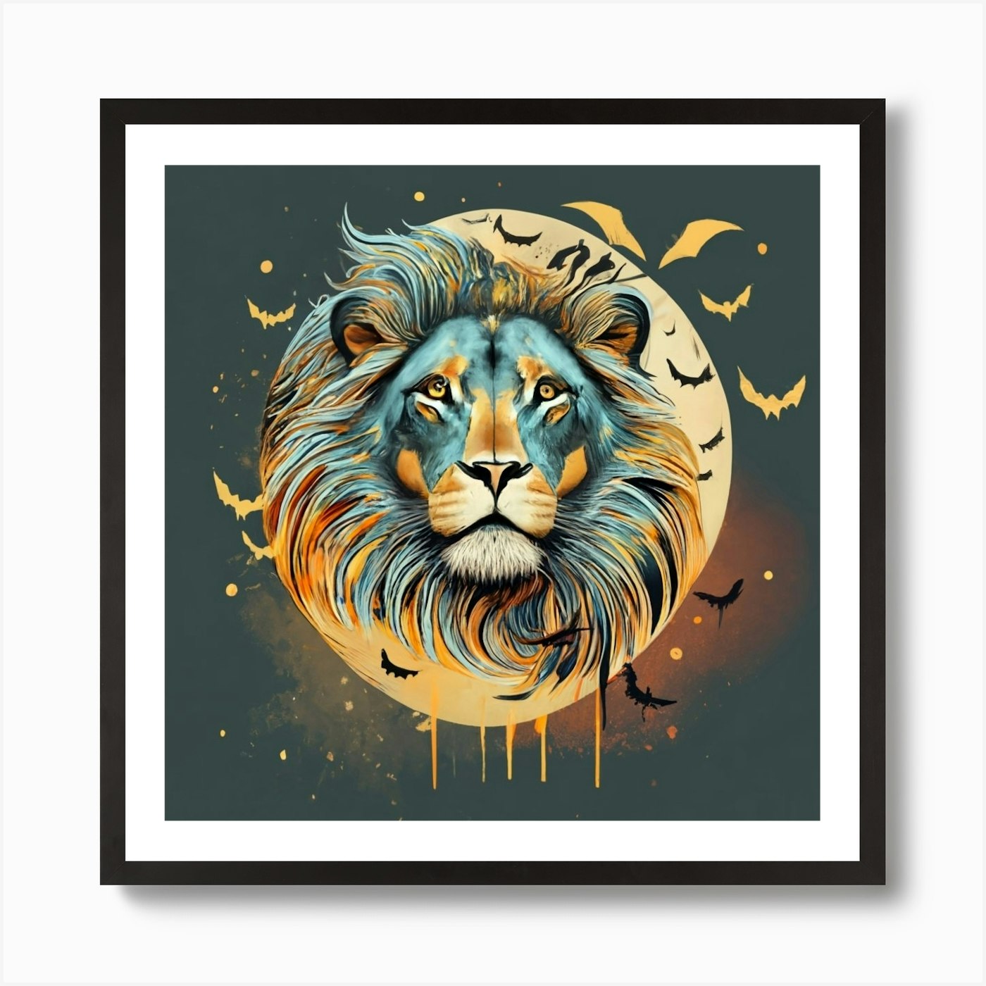 Lion Painting Art Print Framed Wall Art Poster Canvas Print Picture