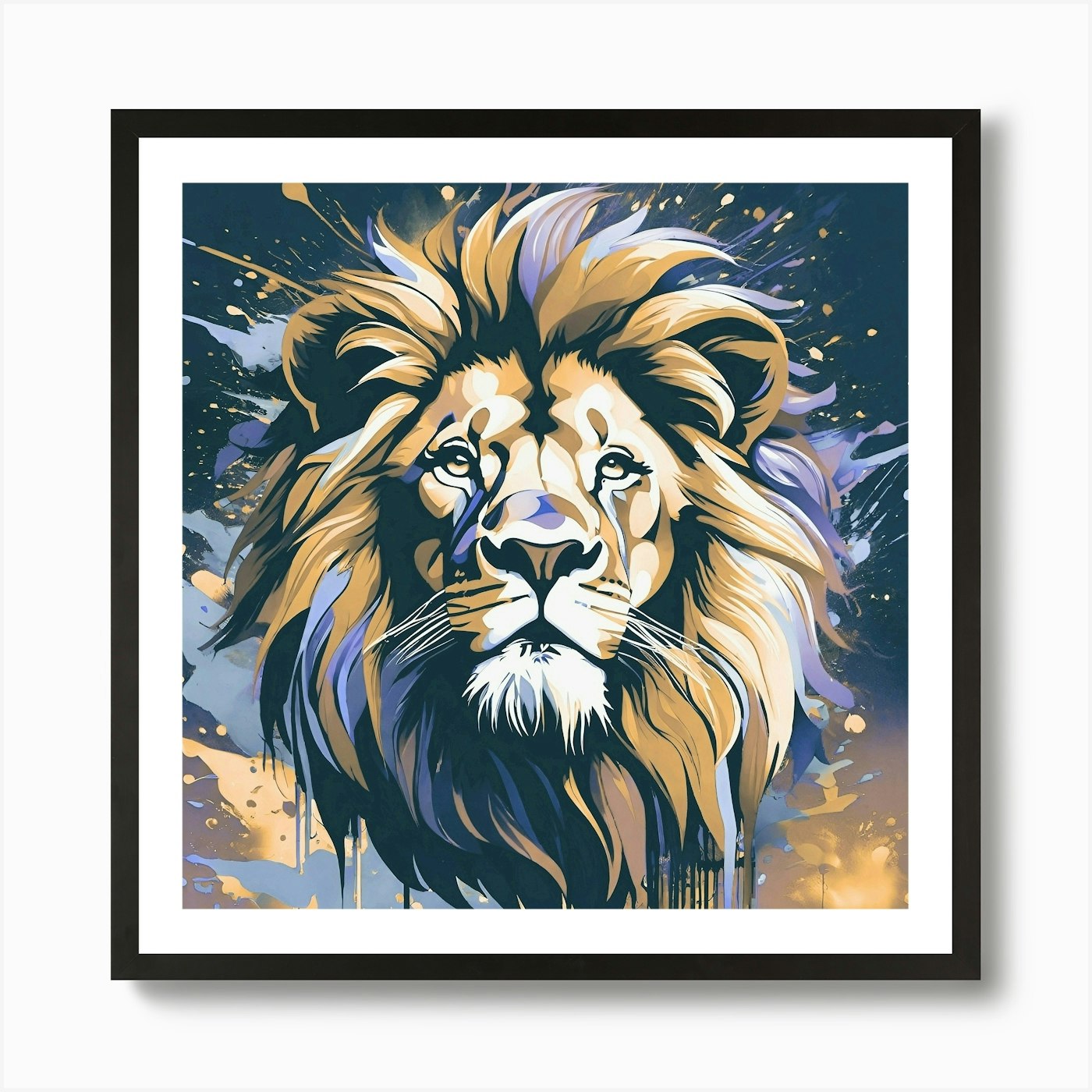 Lion Painting 3 Art Print Framed Wall Art Poster Canvas Print Picture