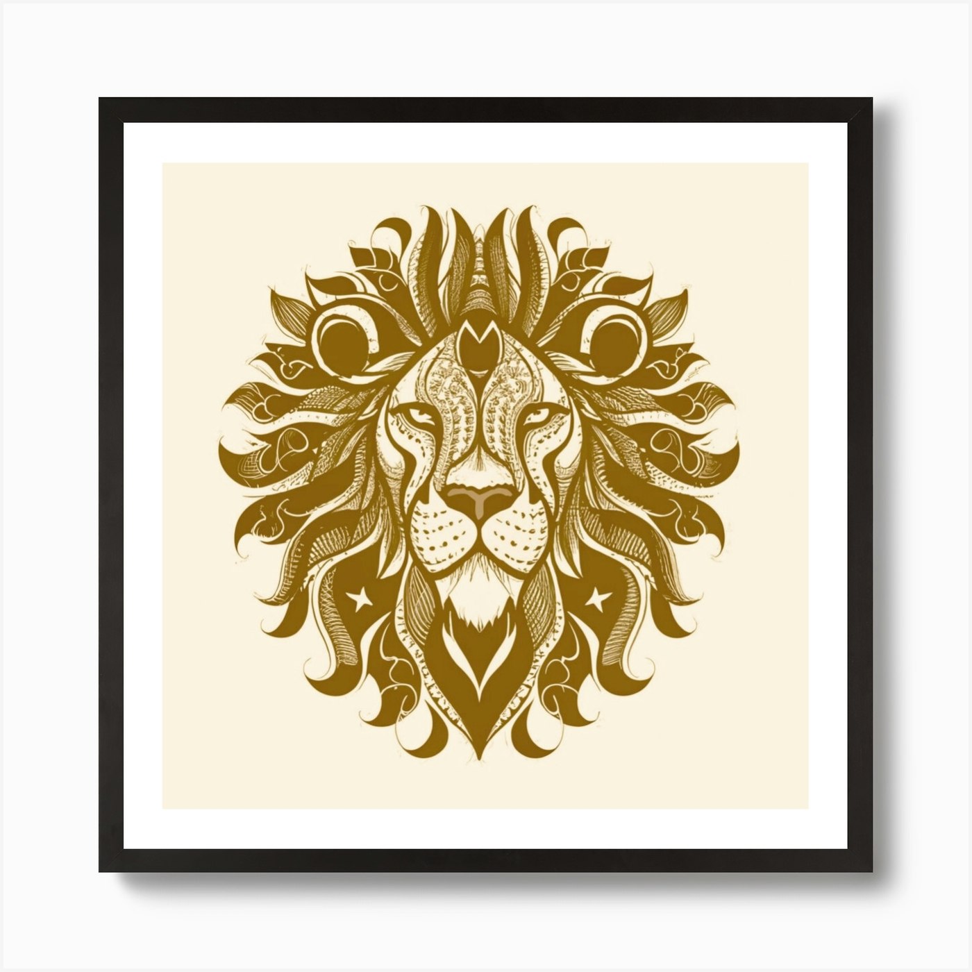 Lion Head 3 Art Print Framed Wall Art Poster Canvas Print Picture