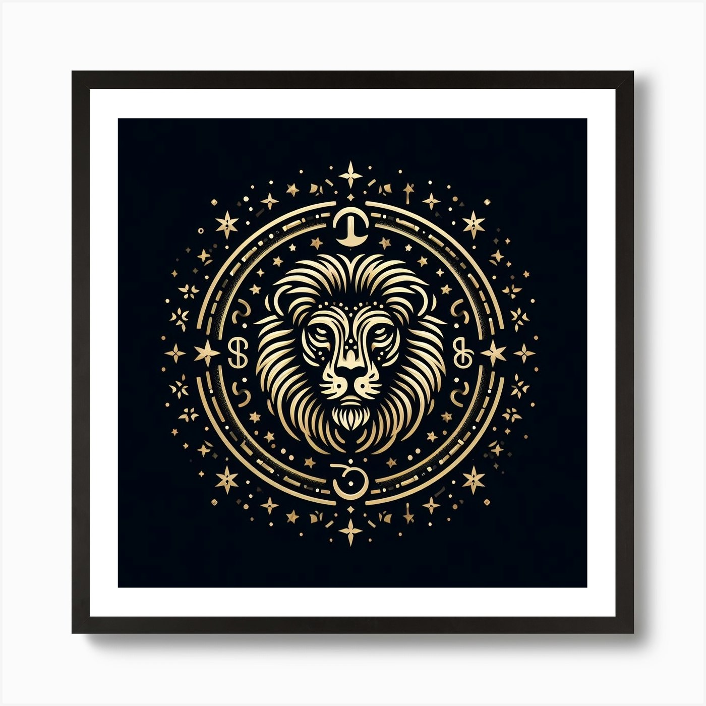 A Zodiac symbol, A Lion 1 Art Print Framed Wall Art Poster Canvas Print Picture