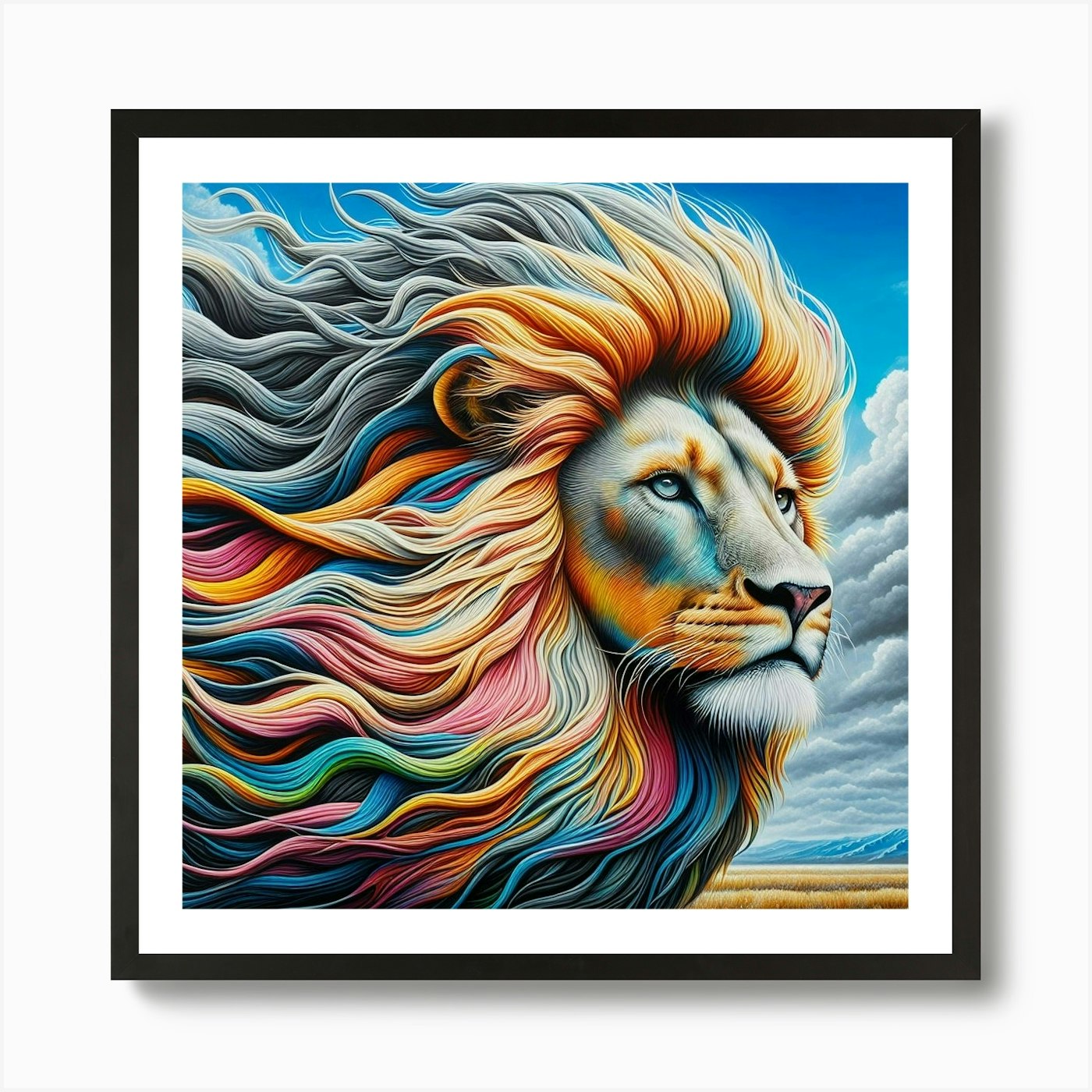 Lion Of The Sky Art Print Framed Wall Art Poster Canvas Print Picture