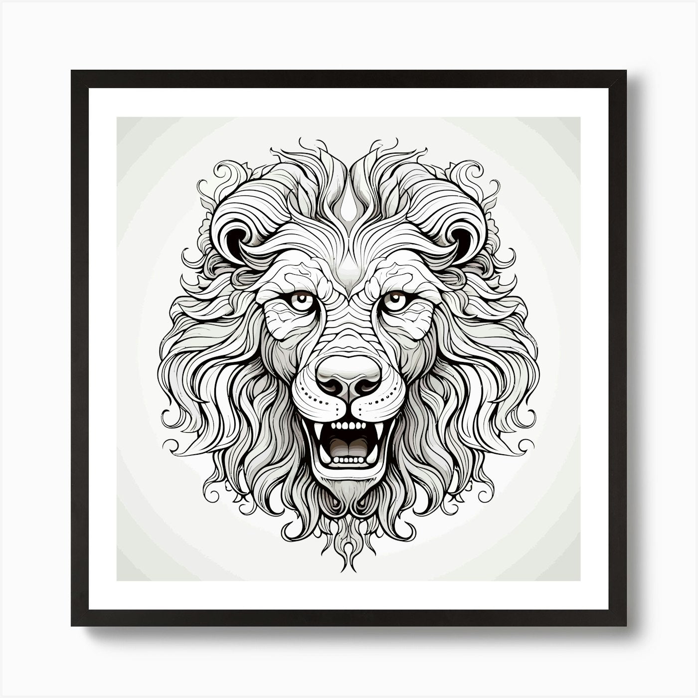 Lion Head 2 Art Print Framed Wall Art Poster Canvas Print Picture