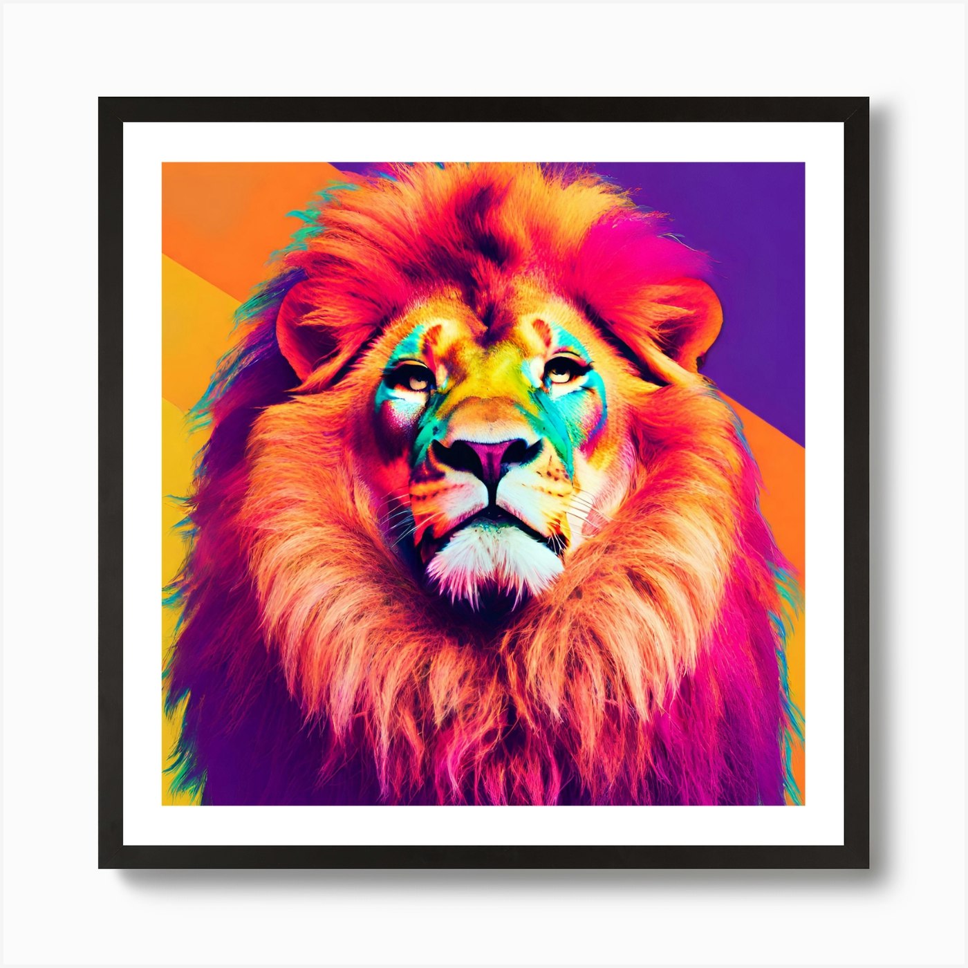 Retro Lion Art Print Framed Wall Art Poster Canvas Print Picture