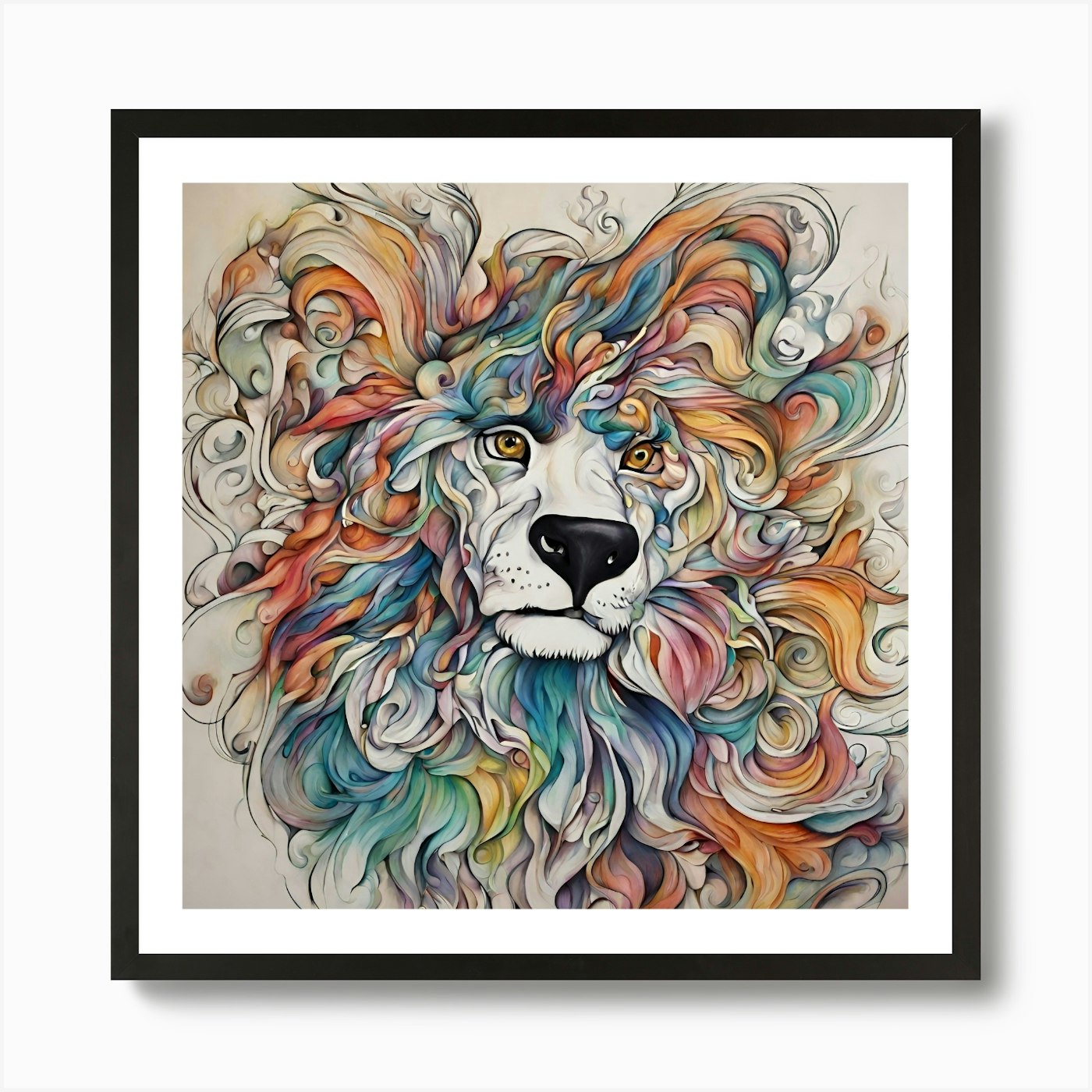 Lion painting drawings Art Print Framed Wall Art Poster Canvas Print Picture