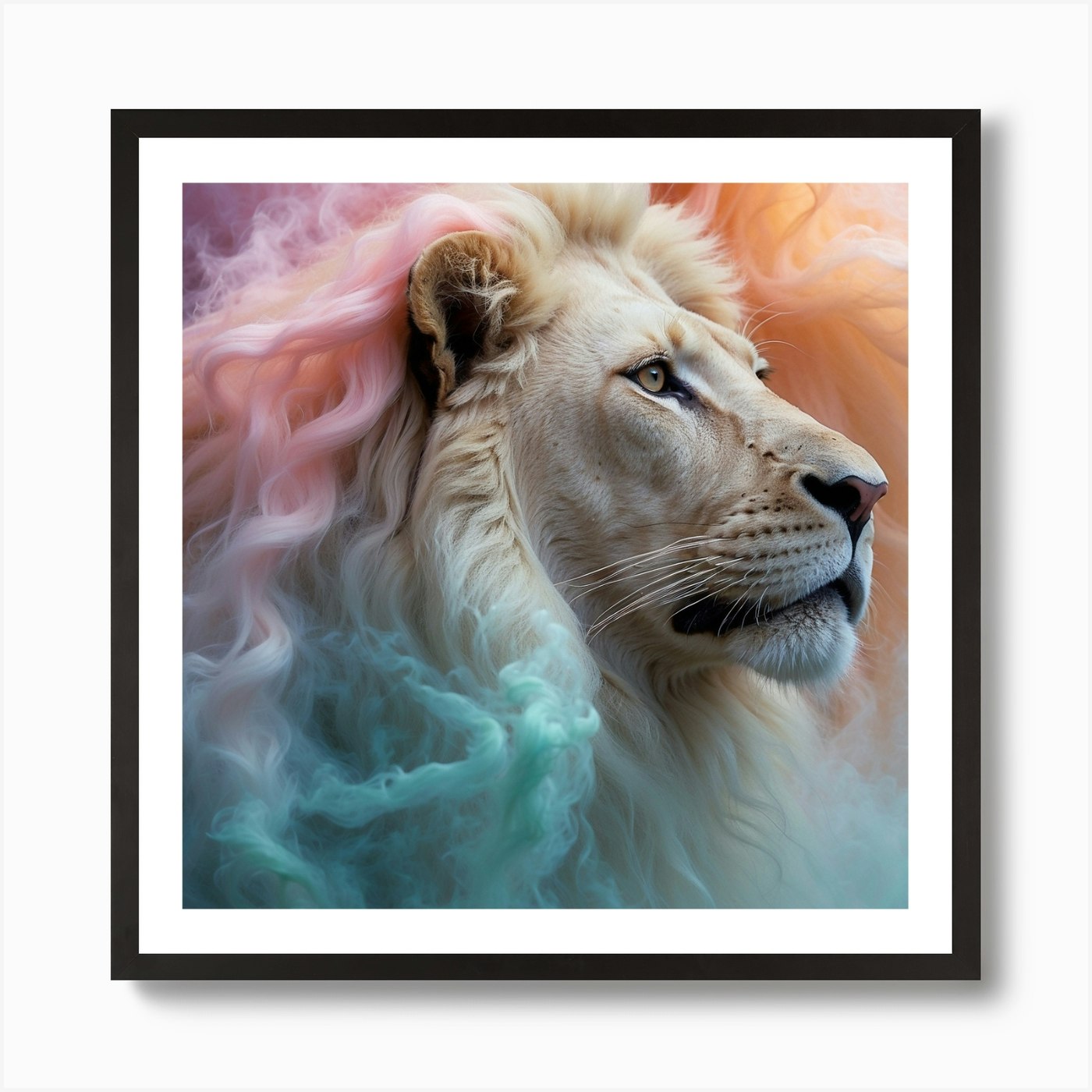 Lion In The Clouds Art Print Framed Wall Art Poster Canvas Print Picture