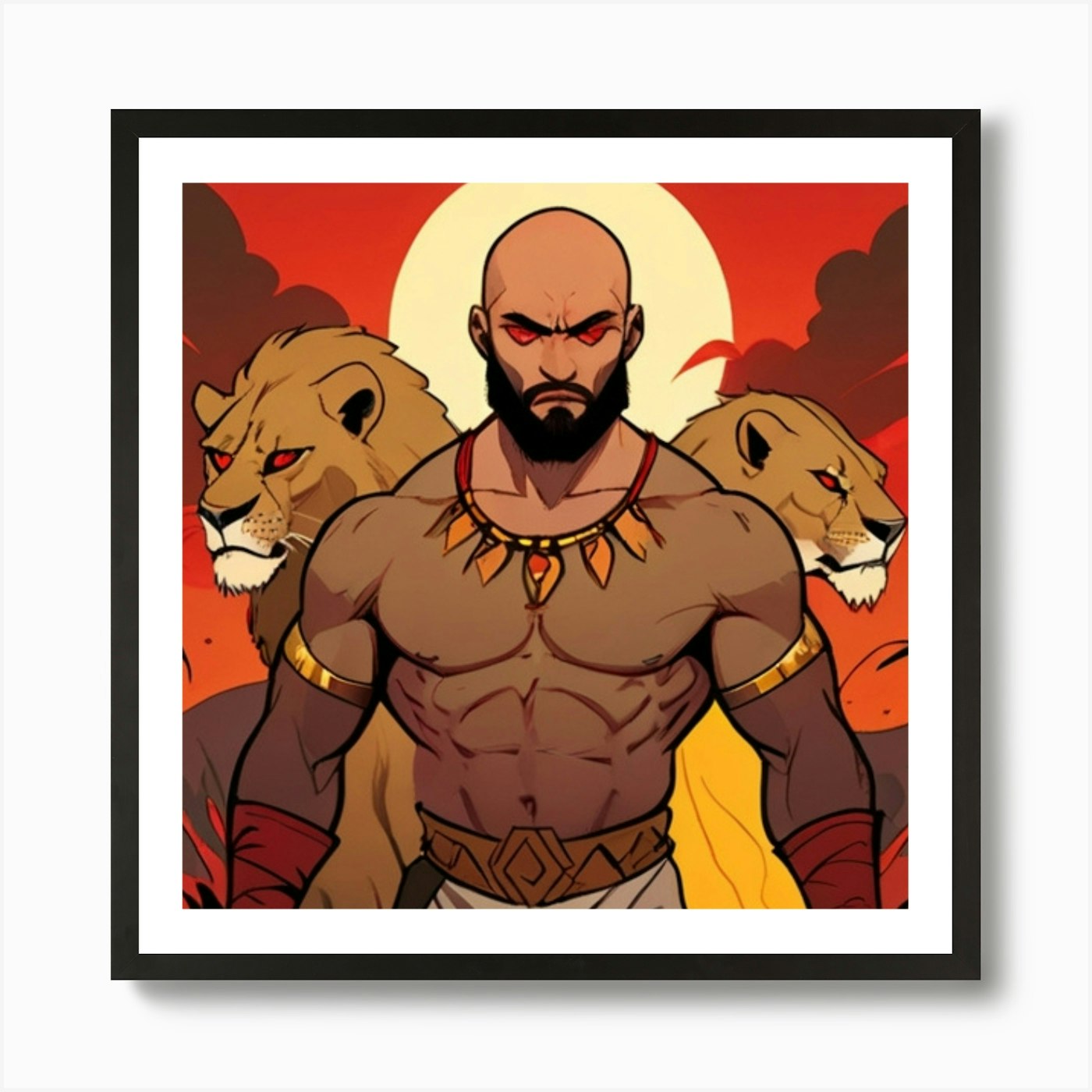 King Of Lions 3 Art Print Framed Wall Art Poster Canvas Print Picture