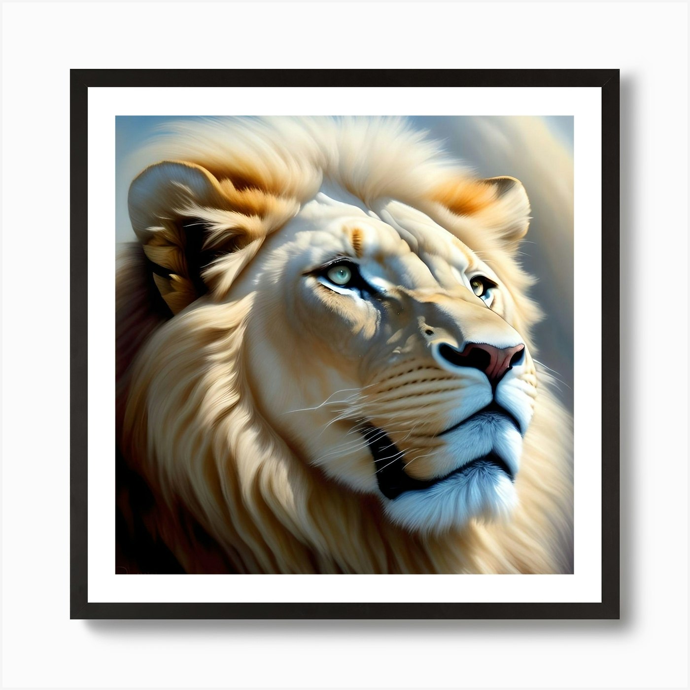 Lion Portrait Art Print Framed Wall Art Poster Canvas Print Picture