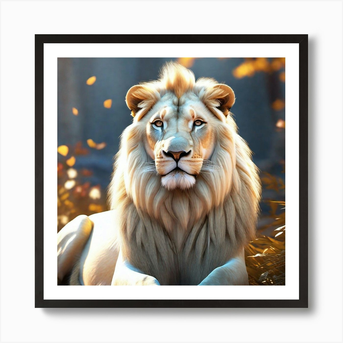 Lion In The Forest 51 Art Print Framed Wall Art Poster Canvas Print Picture