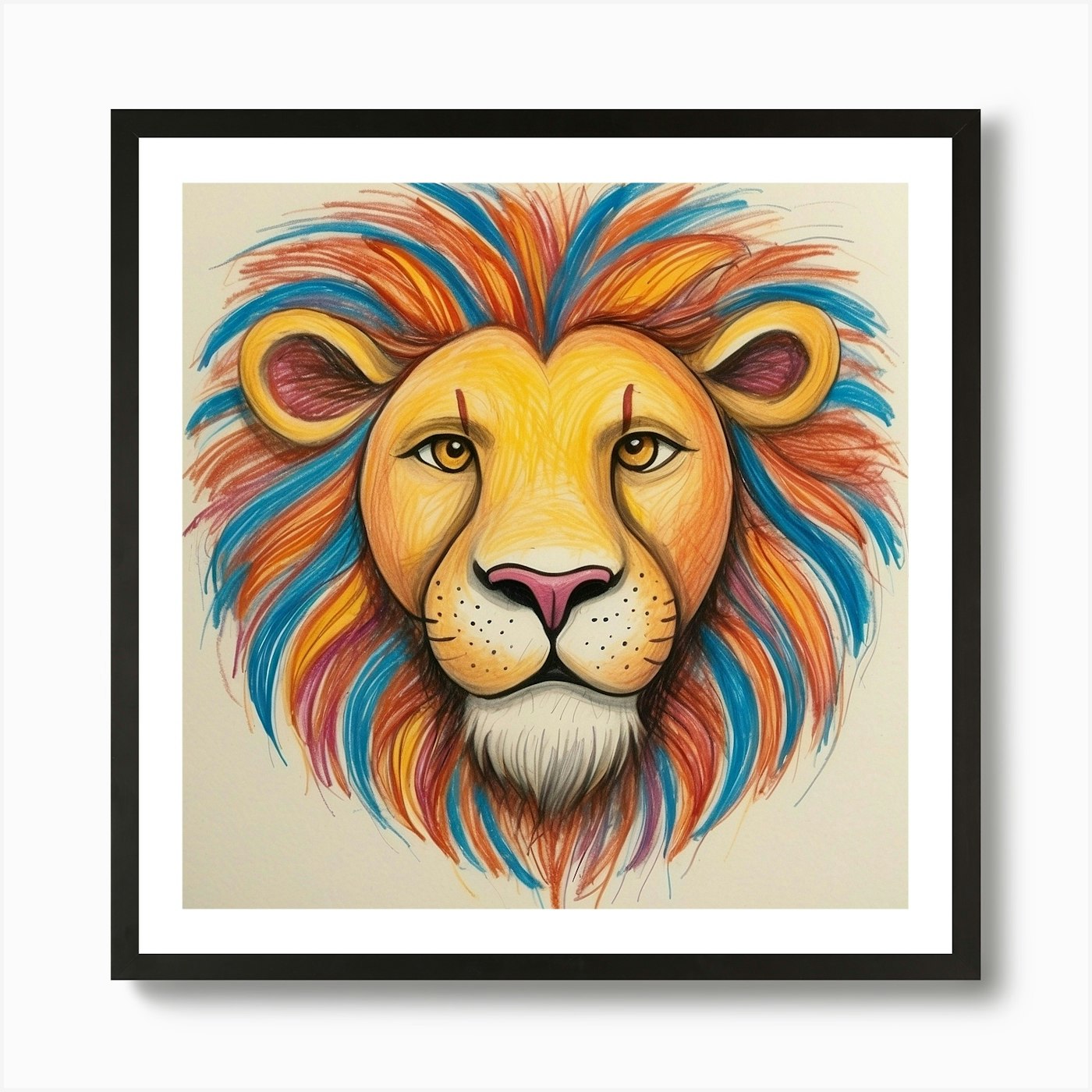 Lion Head 11 Art Print Framed Wall Art Poster Canvas Print Picture