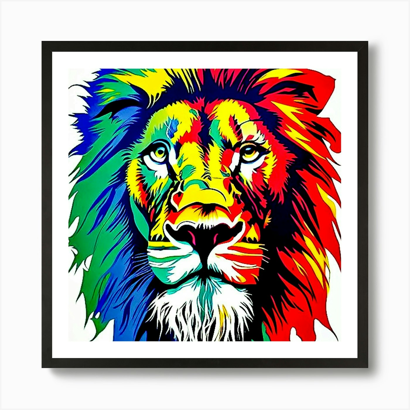 Lion portrait Art Print Framed Wall Art Poster Canvas Print Picture
