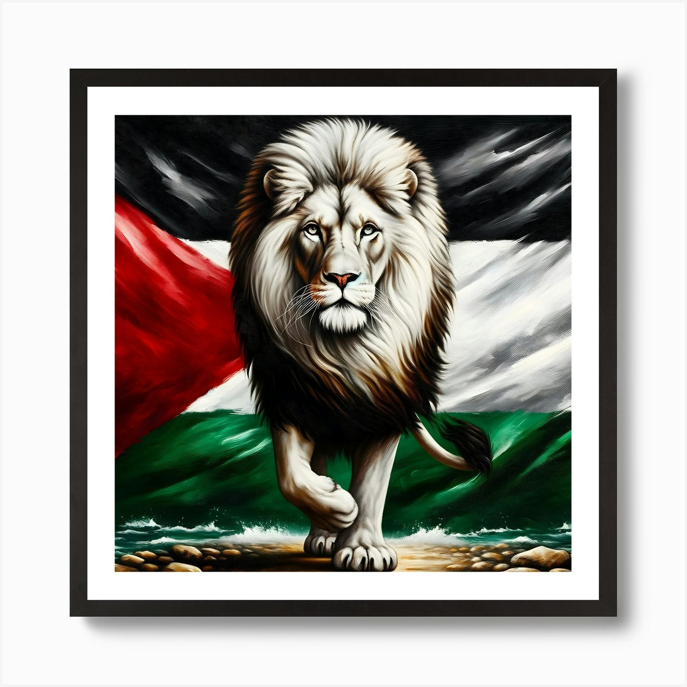 Palestine Lion Art Print Framed Wall Art Poster Canvas Print Picture