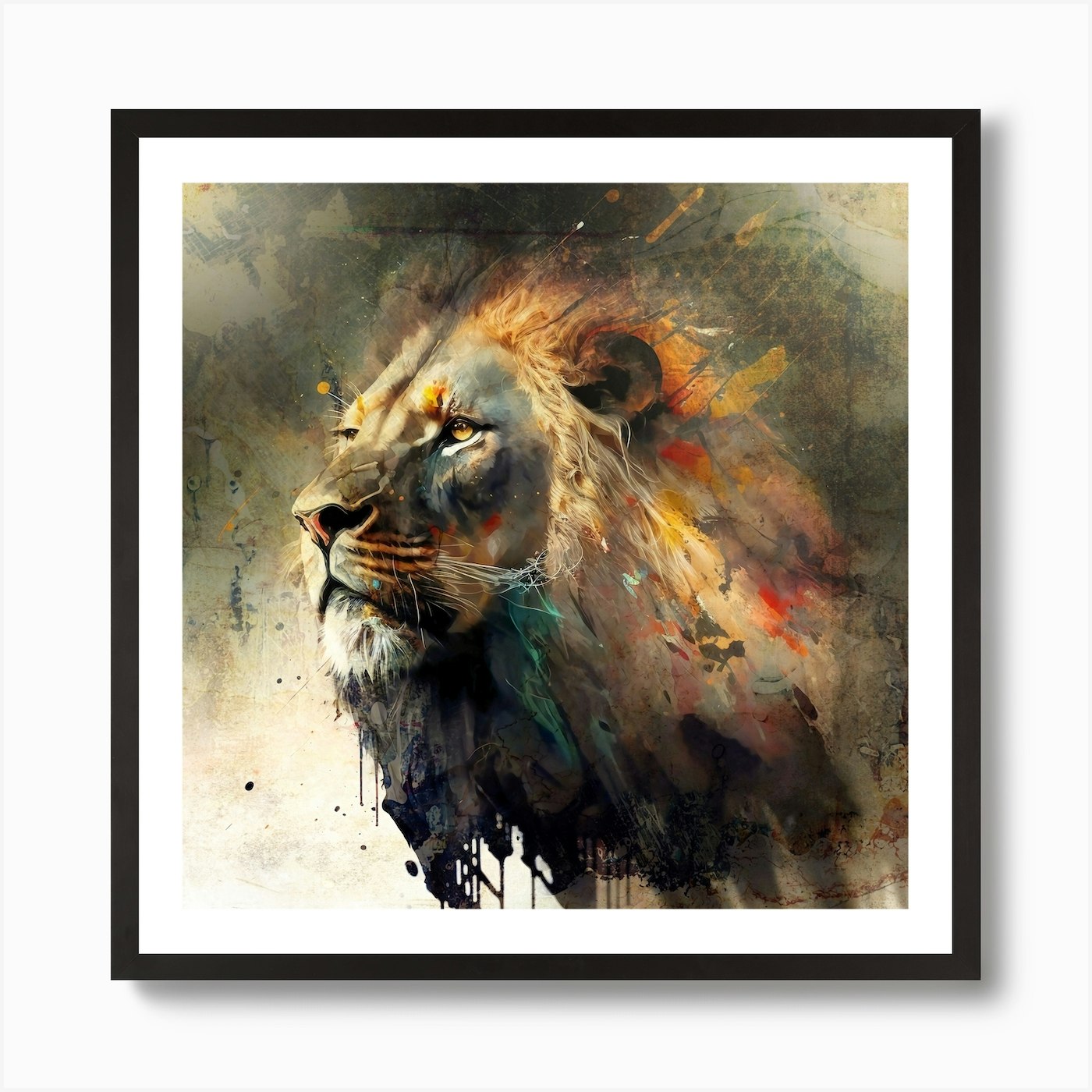 Lion Painting Art Print Framed Wall Art Poster Canvas Print Picture