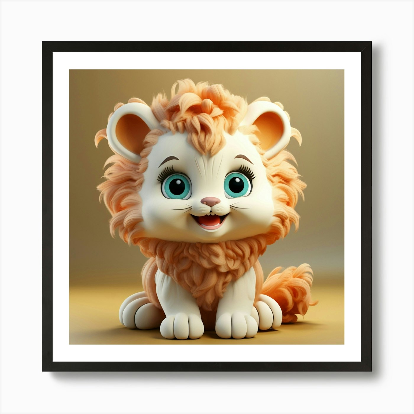 Cute Lion 8 Art Print Framed Wall Art Poster Canvas Print Picture