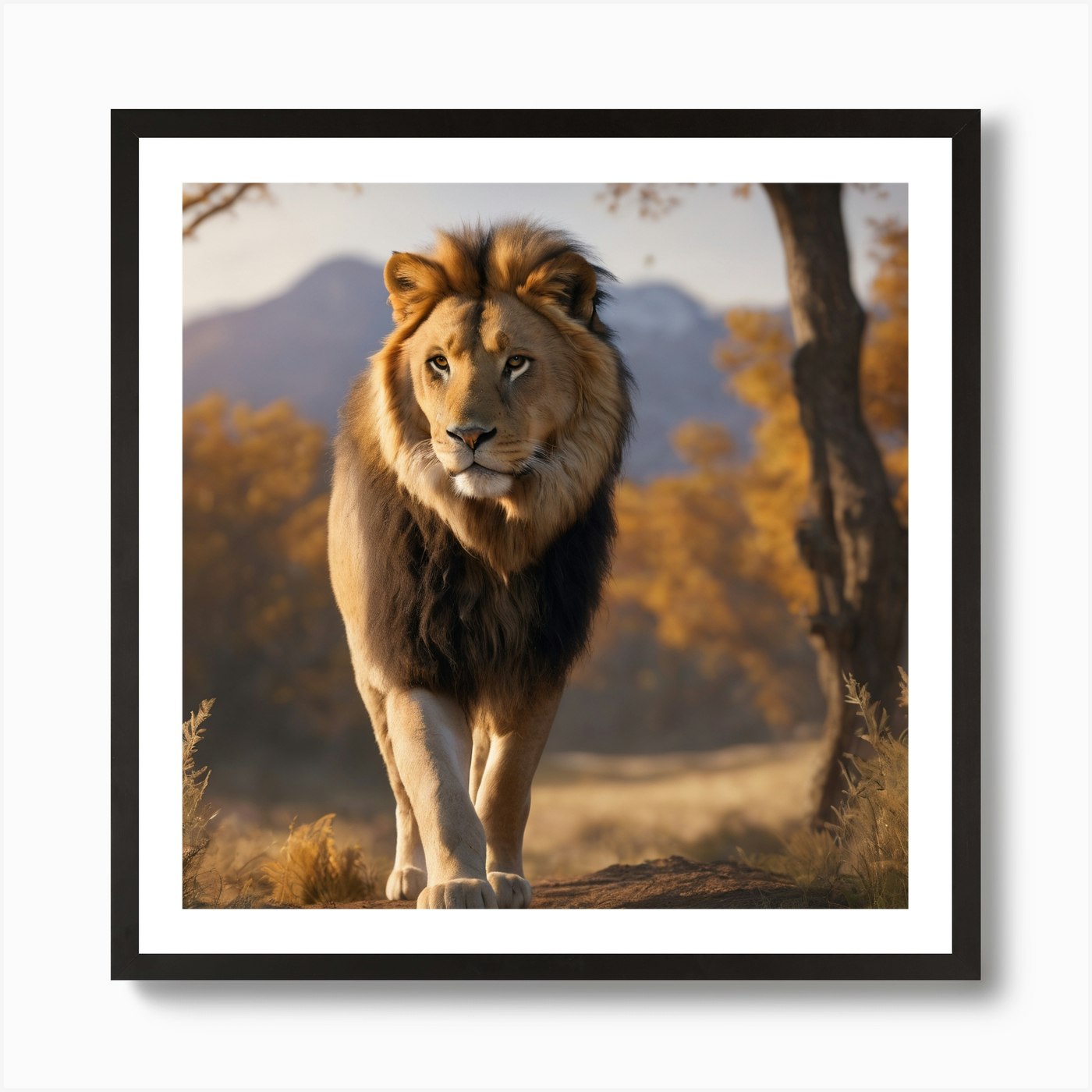 Lion Art Print Framed Wall Art Poster Canvas Print Picture