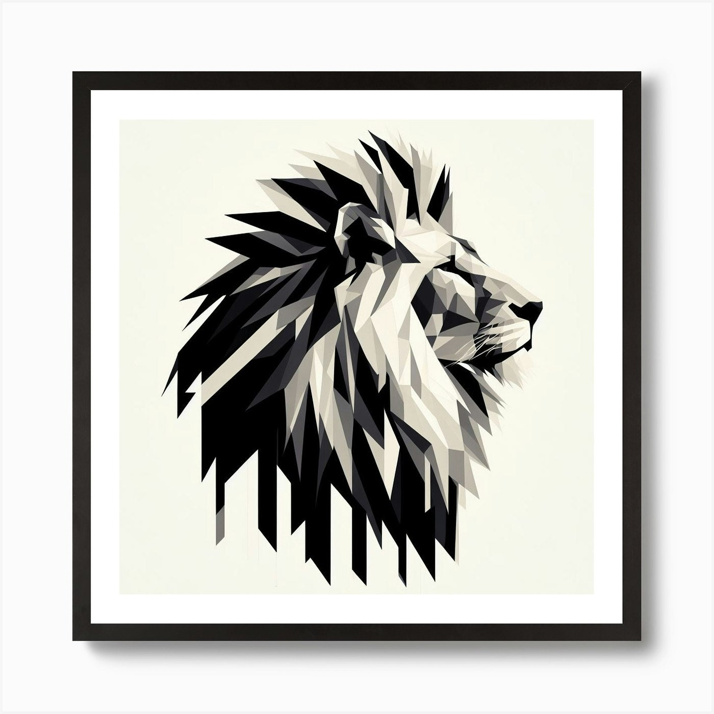 Abstract Lion Head Art Print Framed Wall Art Poster Canvas Print Picture