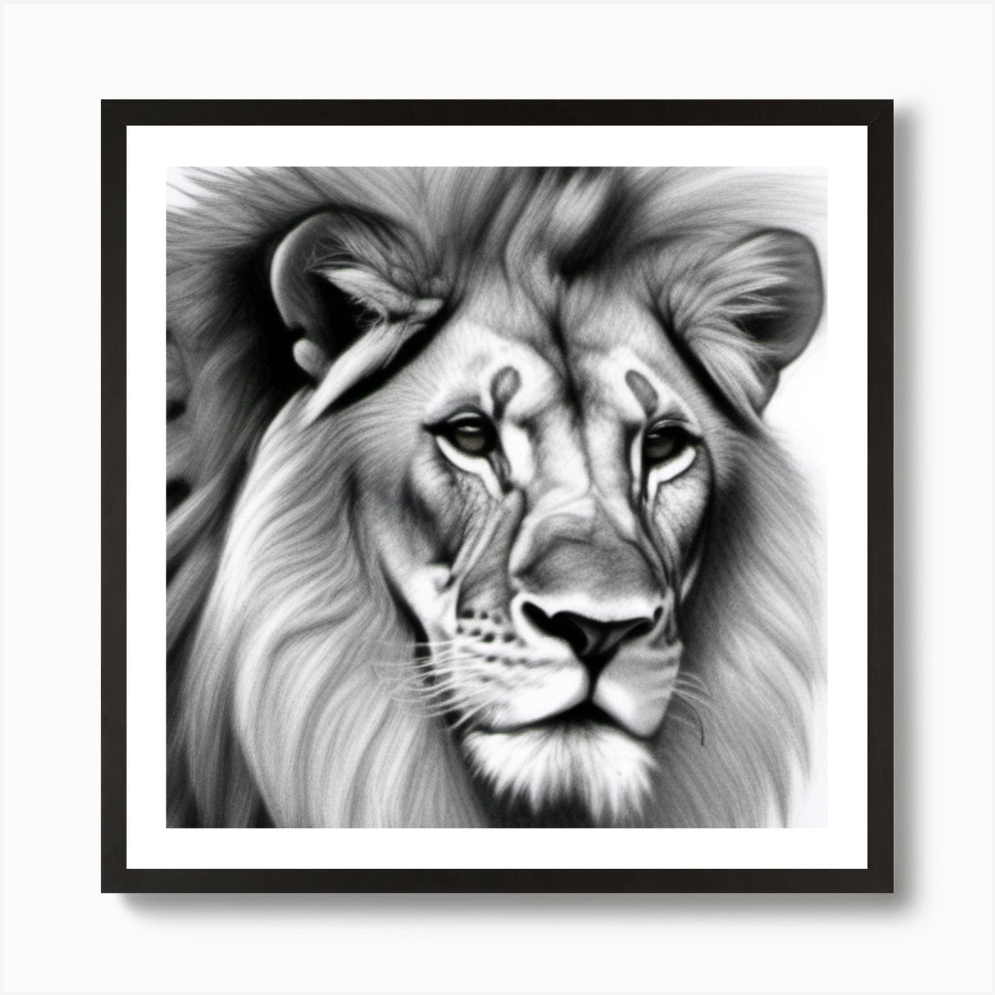 Lion Drawing Art Print Framed Wall Art Poster Canvas Print Picture