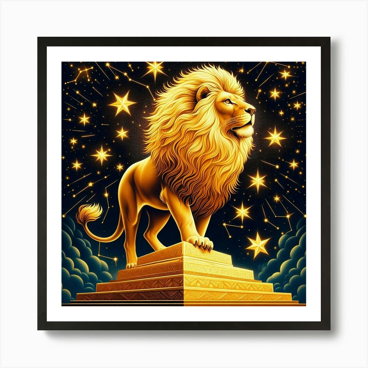 Zodiac Lion 16 Art Print Framed Wall Art Poster Canvas Print Picture