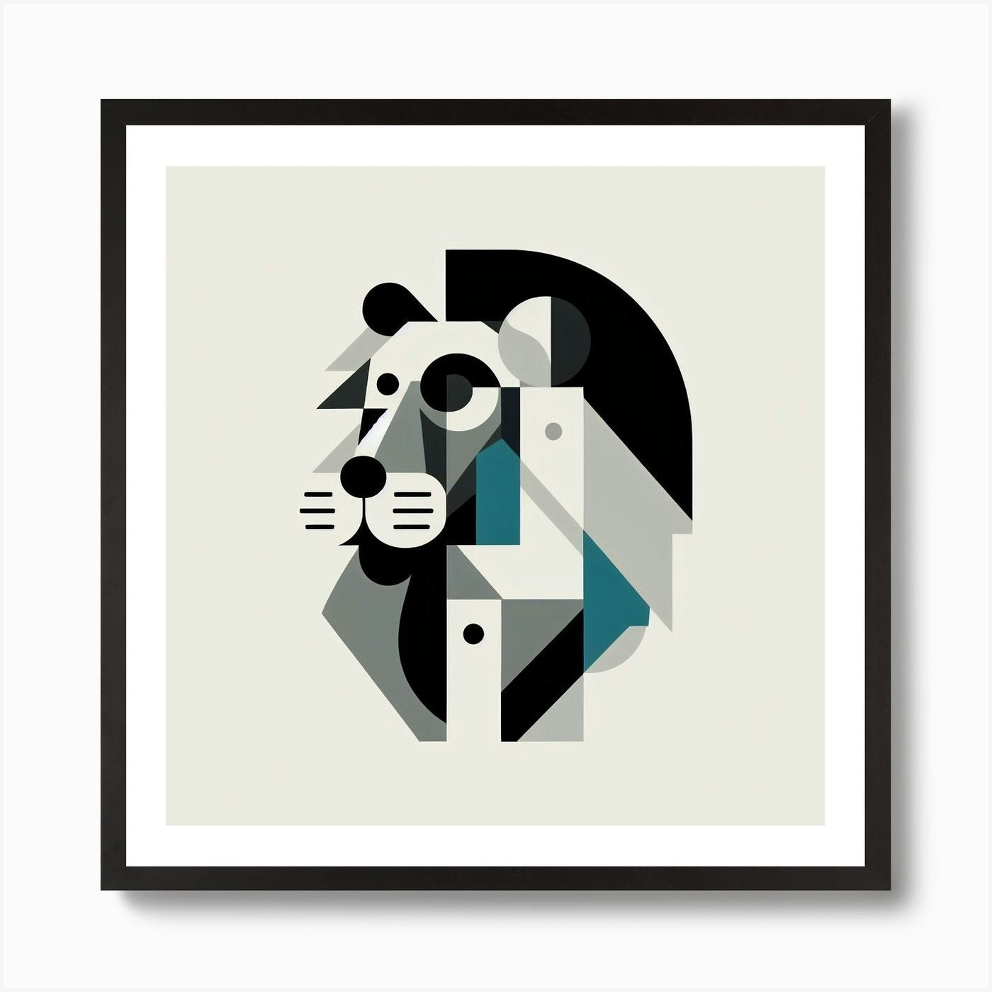 Geometric Lion Art Print Framed Wall Art Poster Canvas Print Picture