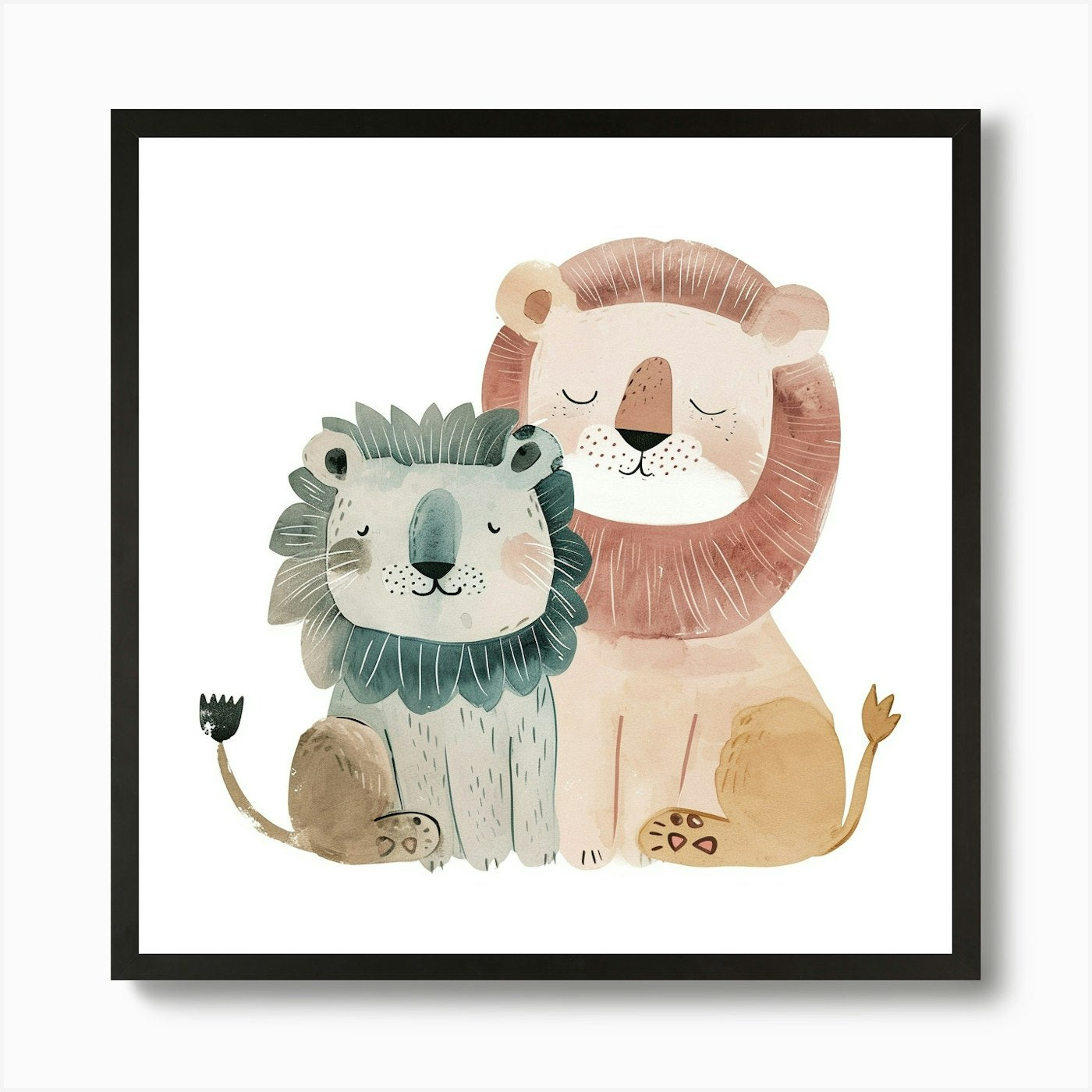 Lions Art Print Framed Wall Art Poster Canvas Print Picture