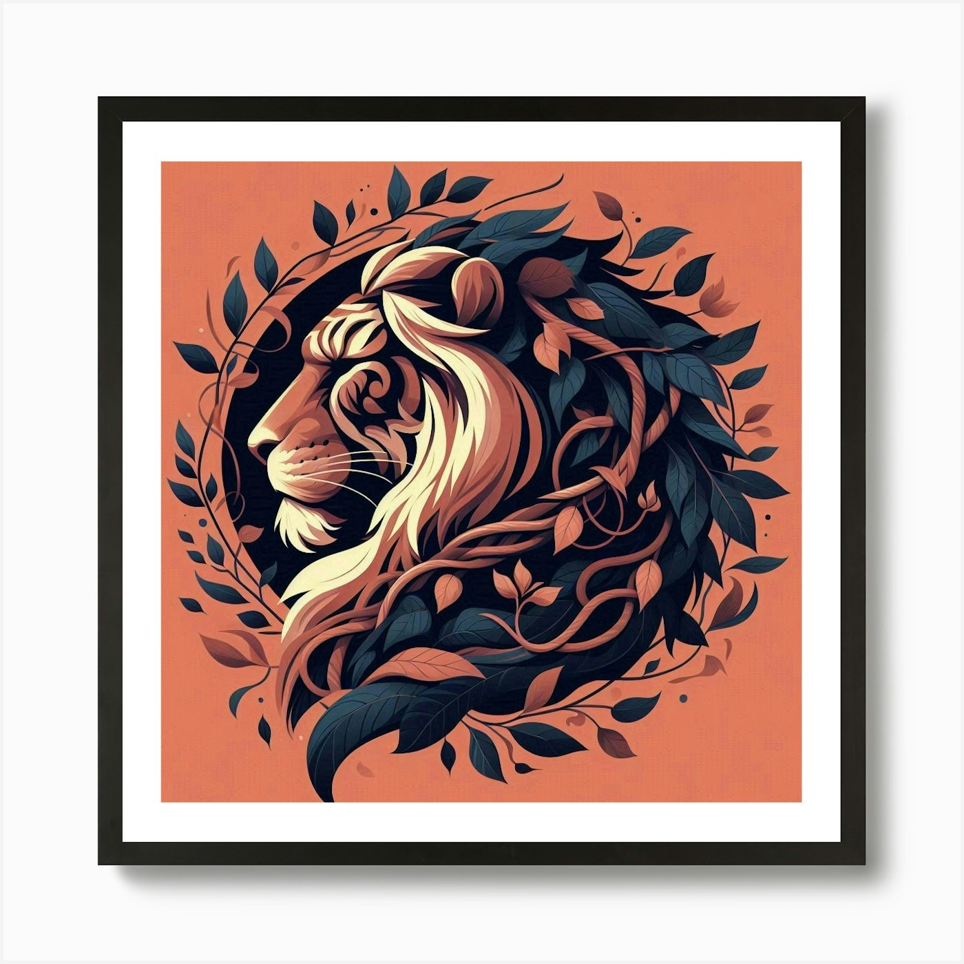 Lion Of The Forest Art Print Framed Wall Art Poster Canvas Print Picture