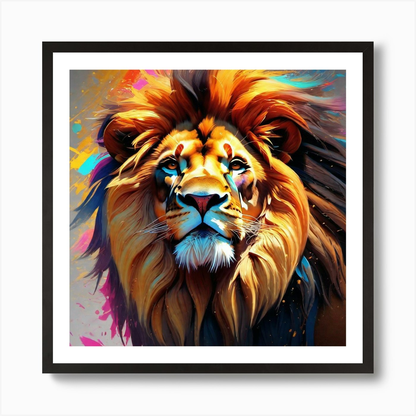Lion Painting 73 Art Print Framed Wall Art Poster Canvas Print Picture