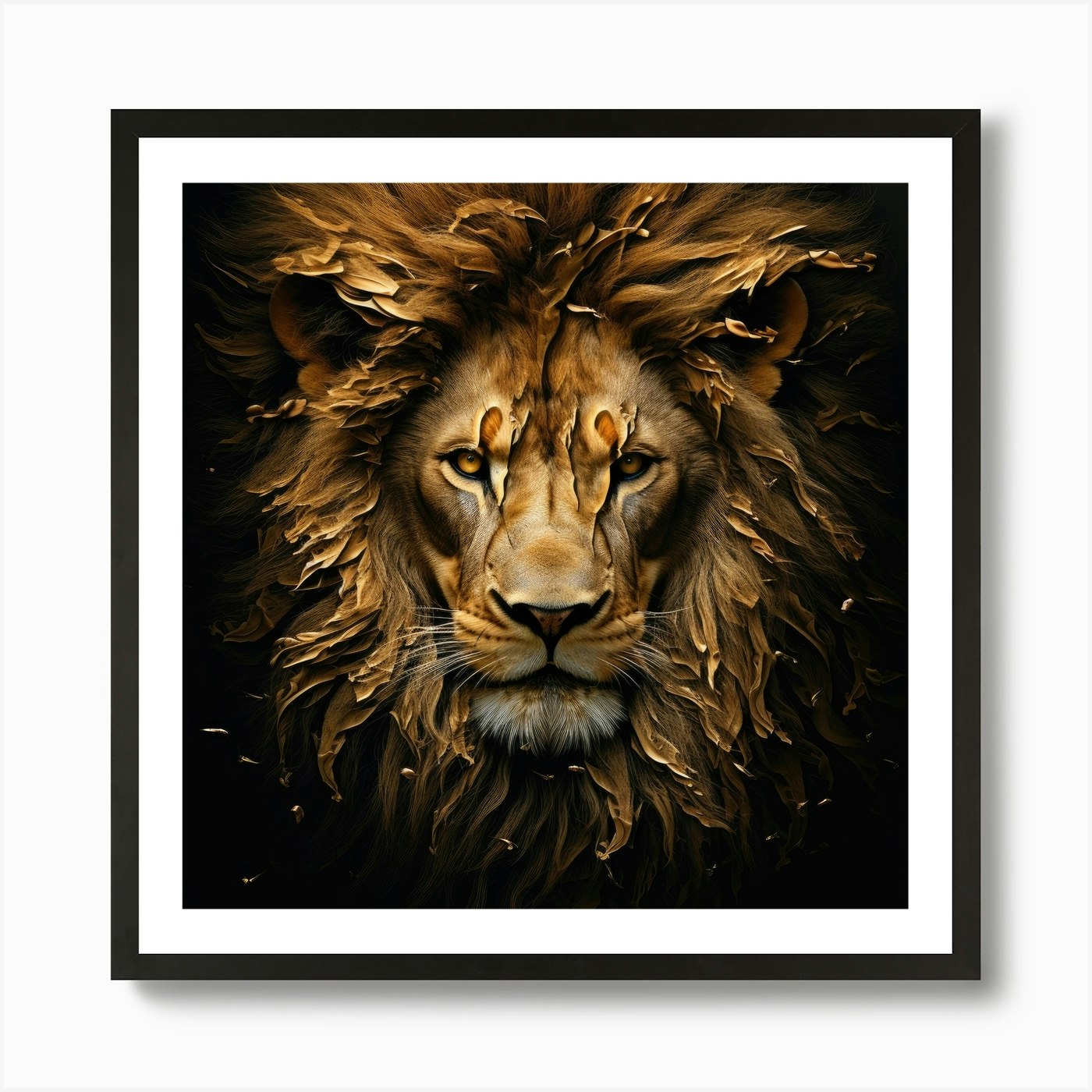 Lion Head 3 Art Print Framed Wall Art Poster Canvas Print Picture