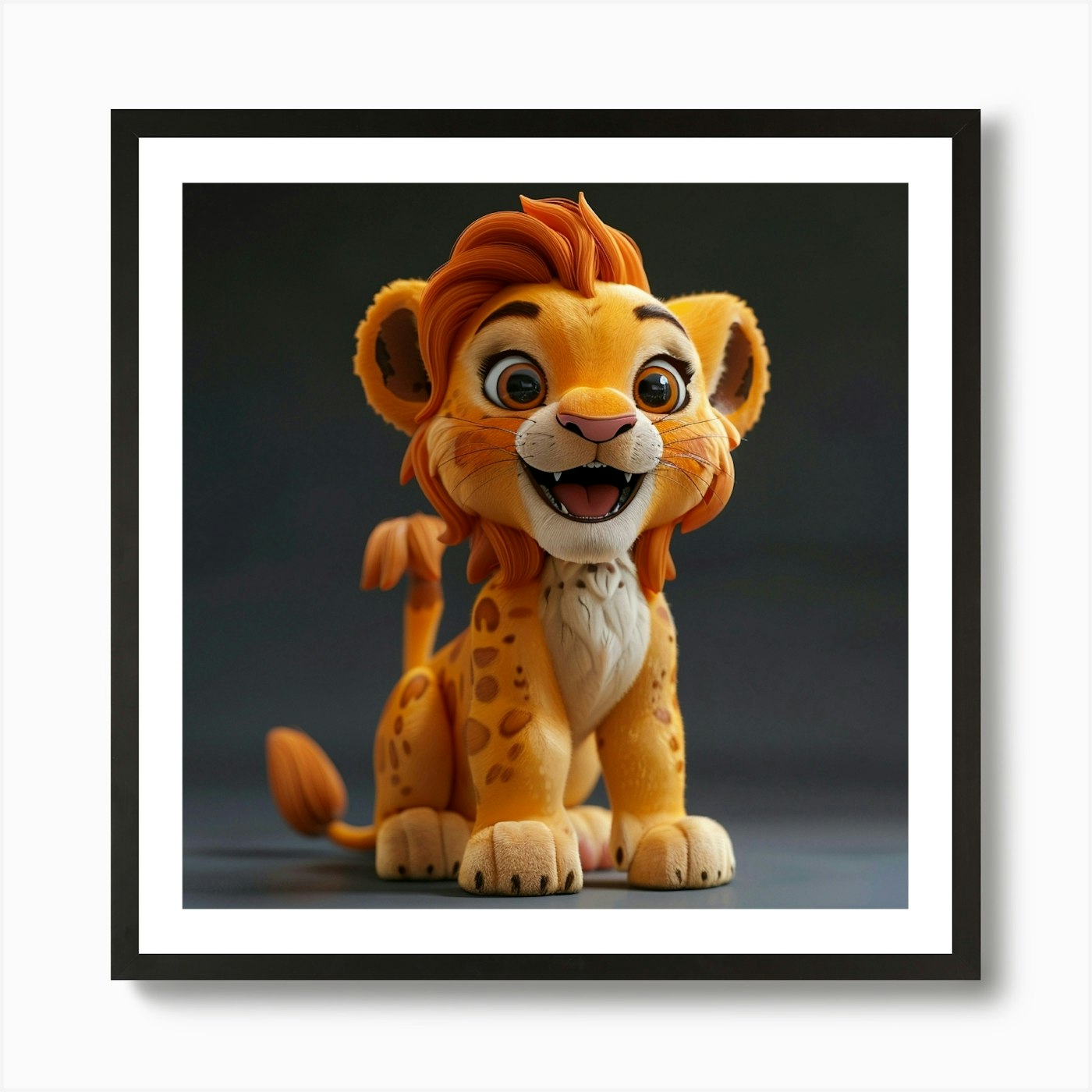 Lion Cub 26 Art Print Framed Wall Art Poster Canvas Print Picture