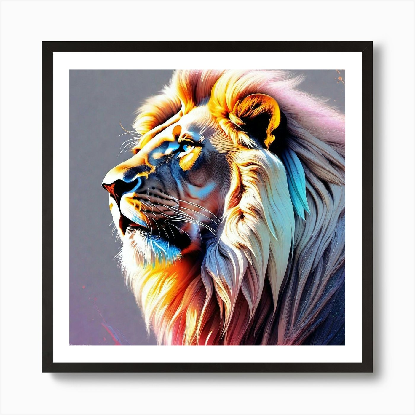 Lion Portrait 25 Art Print Framed Wall Art Poster Canvas Print Picture